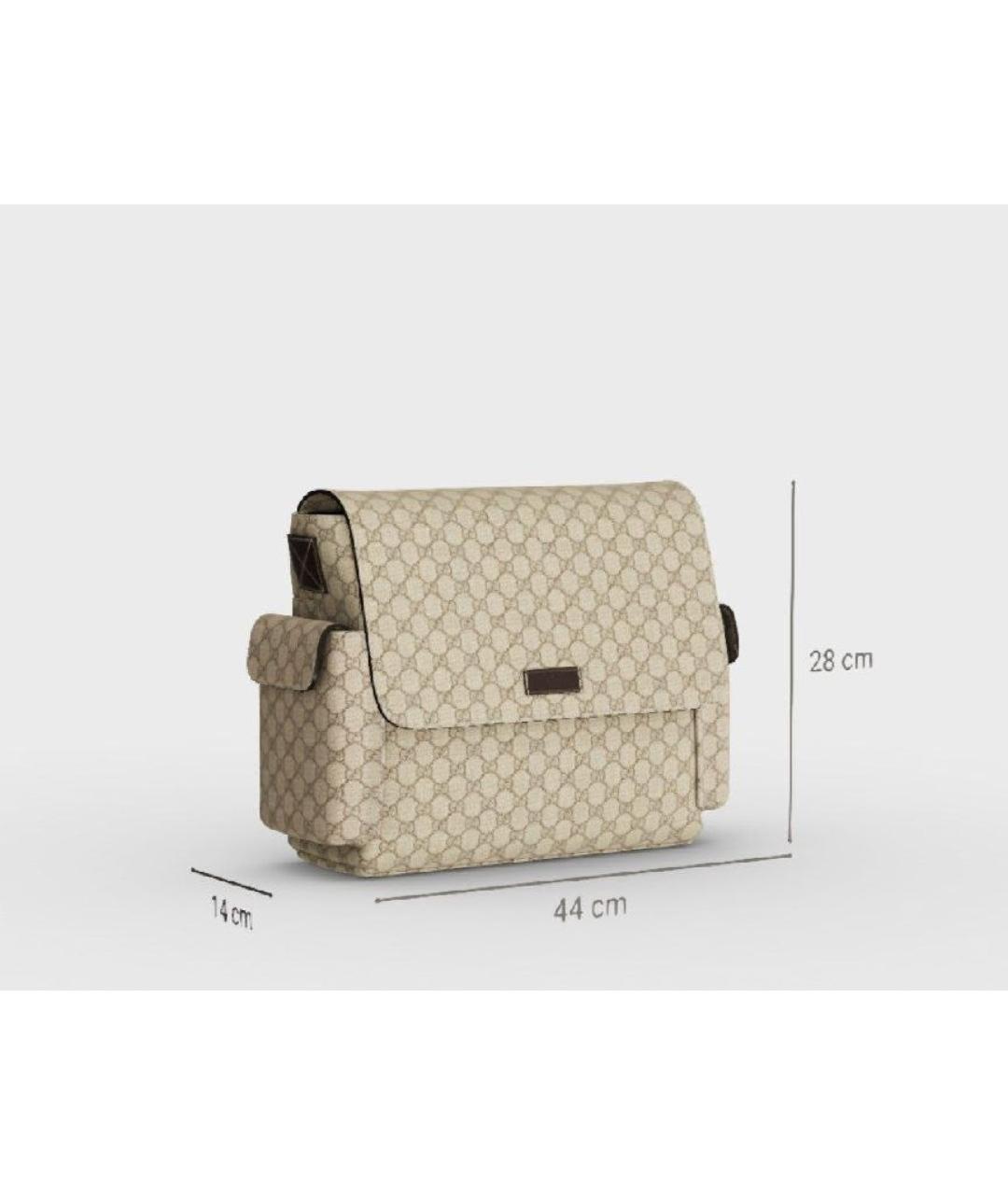 GUCCI Бежевая кожаная сумка на плечо, фото 6
