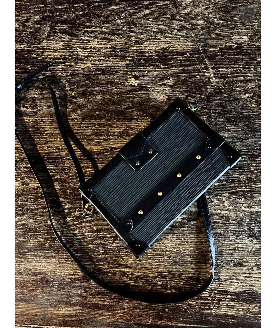 LOUIS VUITTON Черная кожаная сумка через плечо, фото 3