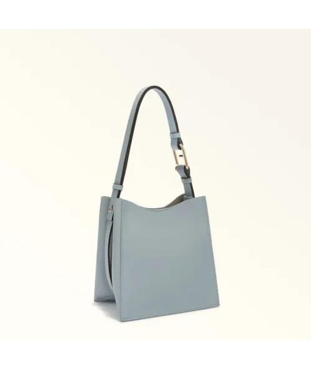 FURLA Голубая кожаная сумка через плечо, фото 2
