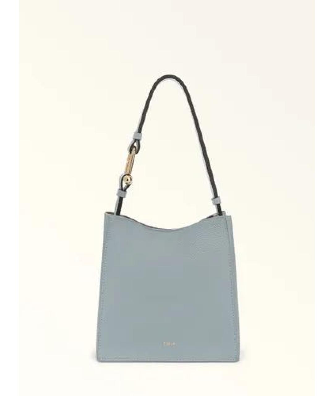 FURLA Голубая кожаная сумка через плечо, фото 7