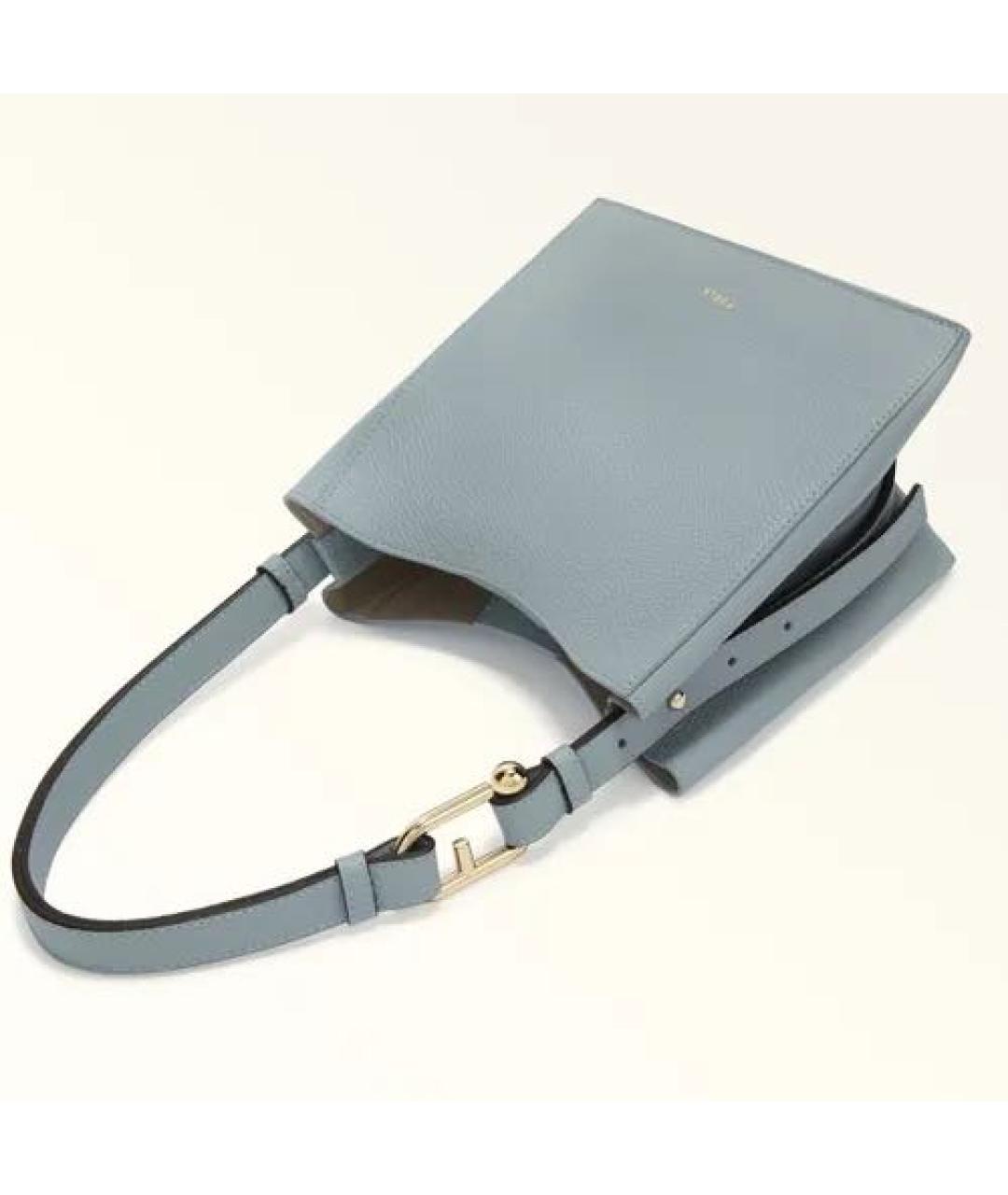 FURLA Голубая кожаная сумка через плечо, фото 3