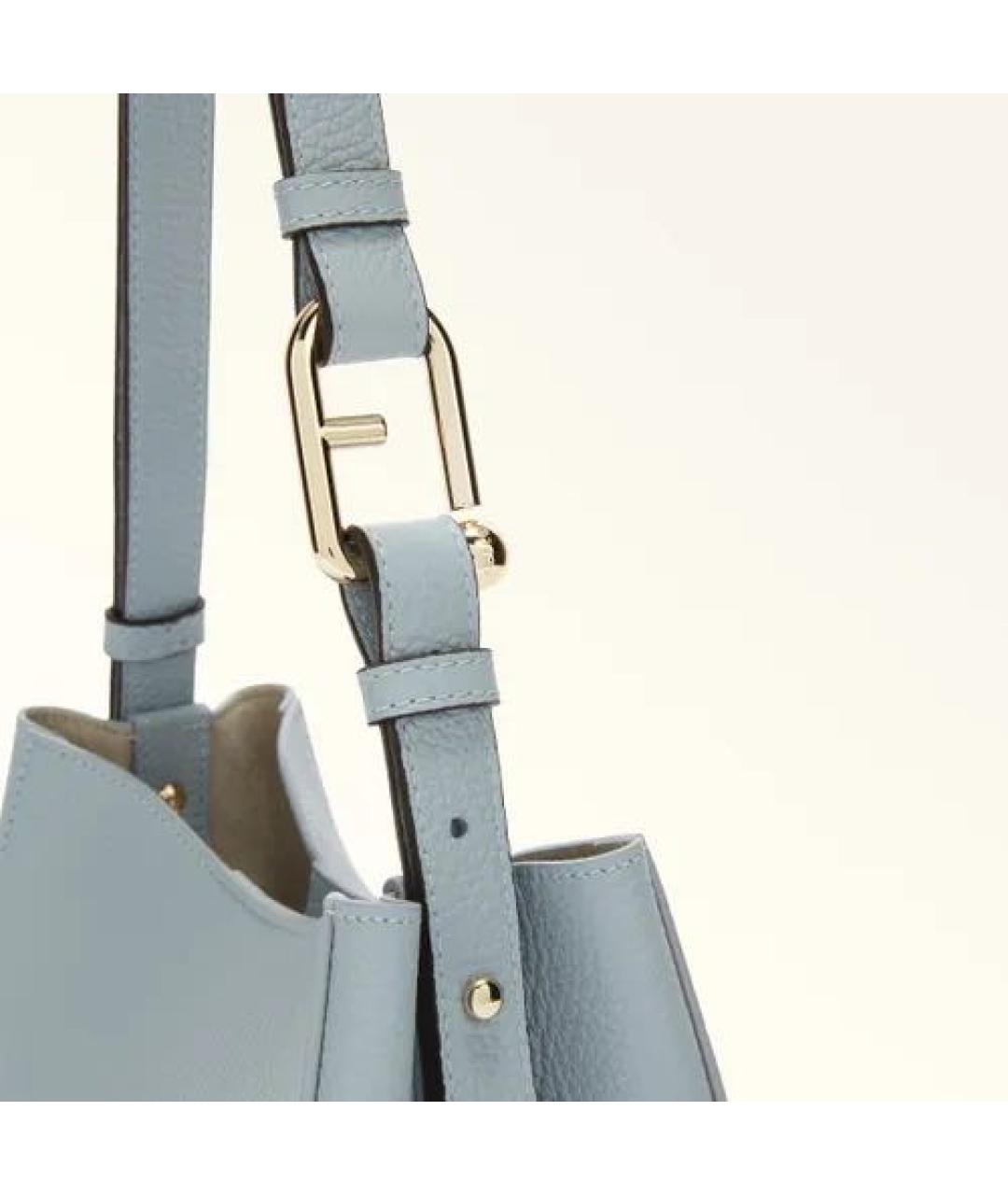 FURLA Голубая кожаная сумка через плечо, фото 5