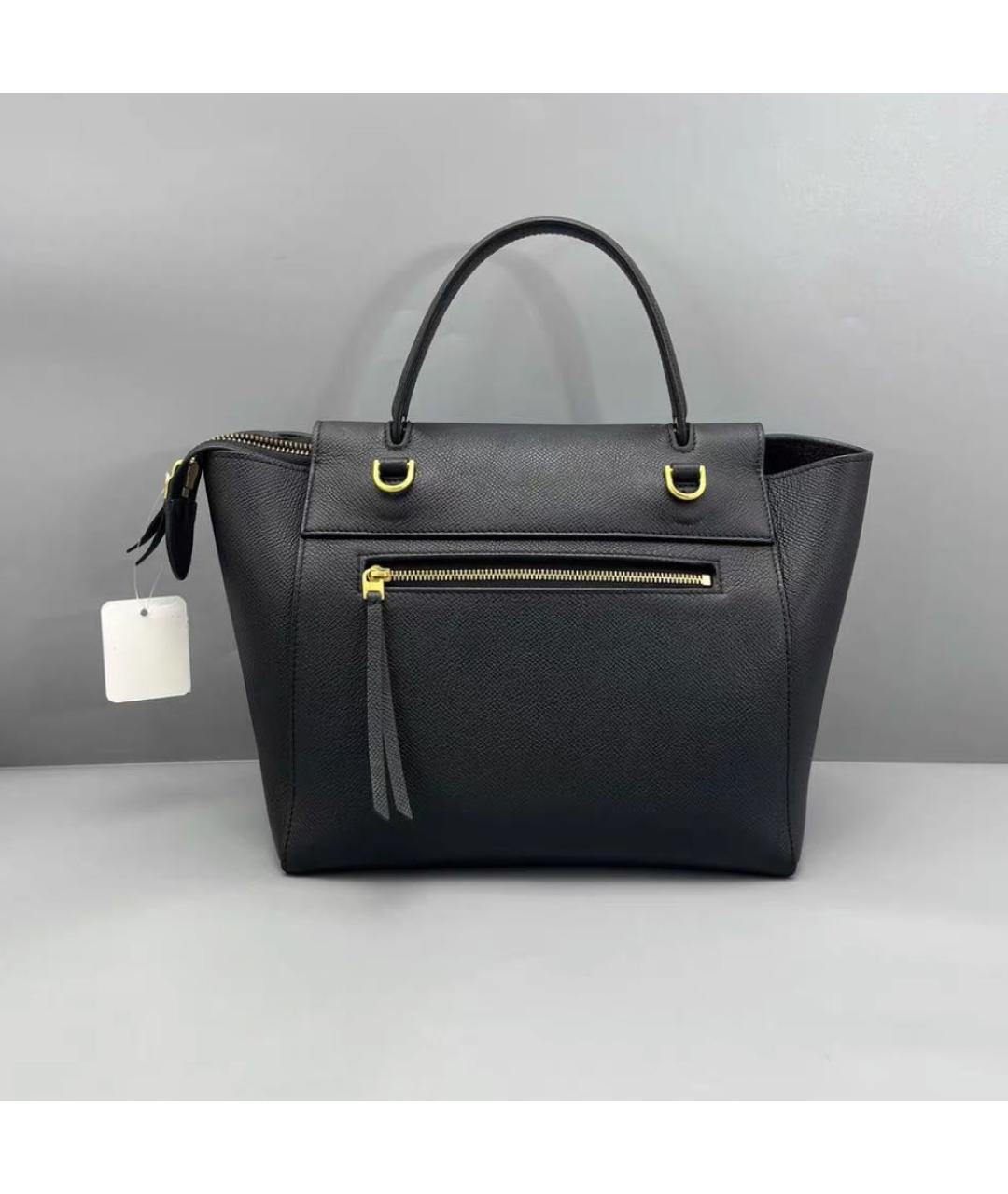 CELINE Черная кожаная сумка с короткими ручками, фото 3