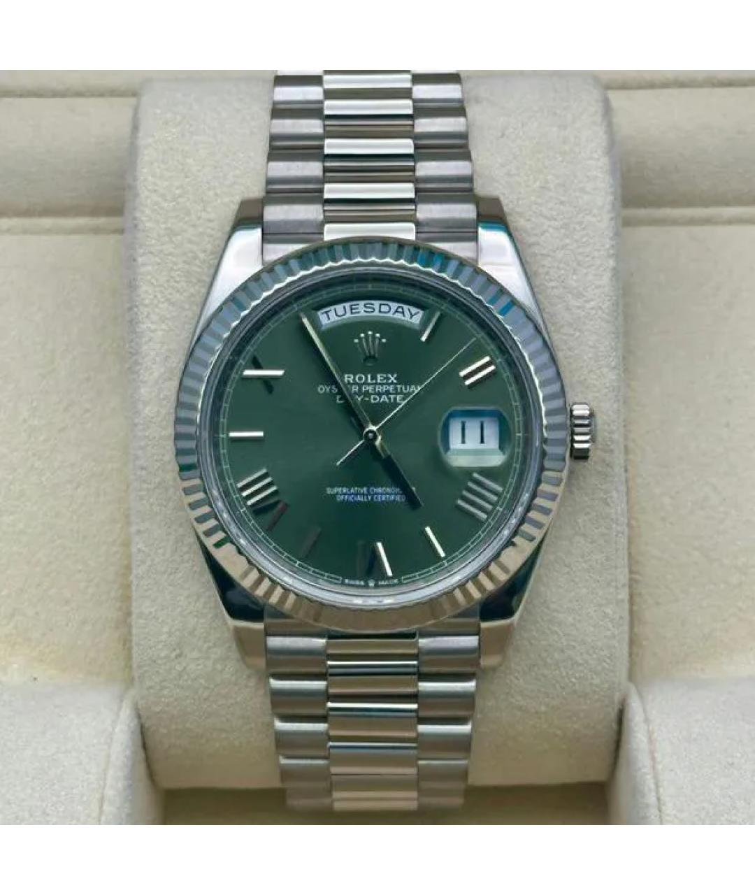 ROLEX Зеленые часы из белого золота, фото 7