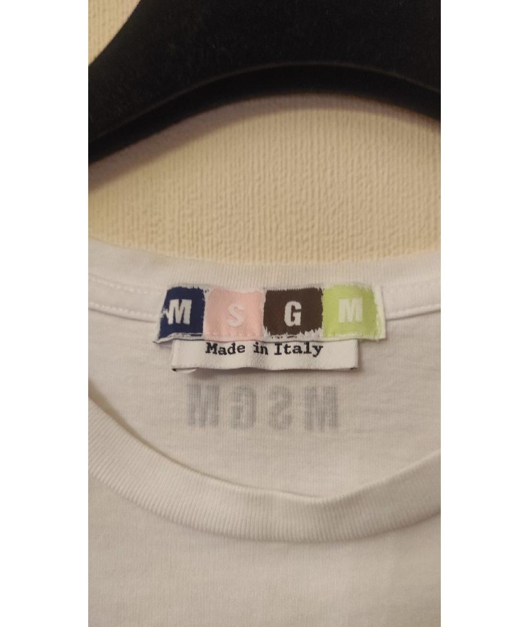 MSGM Белая хлопковая футболка, фото 3