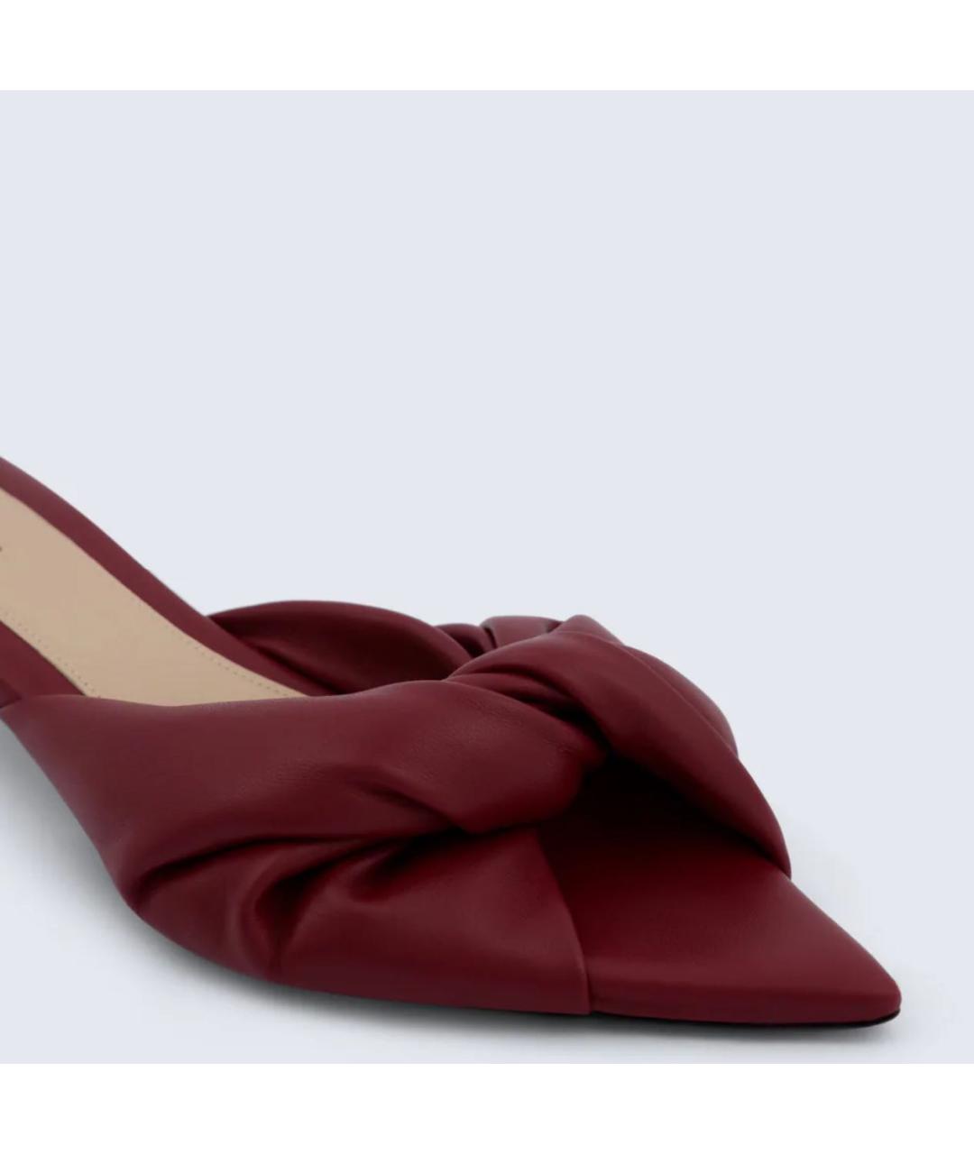 Carven Бордовые кожаные мюли, фото 4