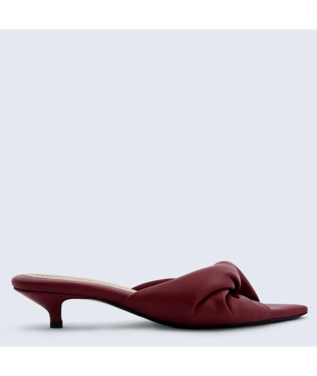 Carven Бордовые кожаные мюли, фото 5