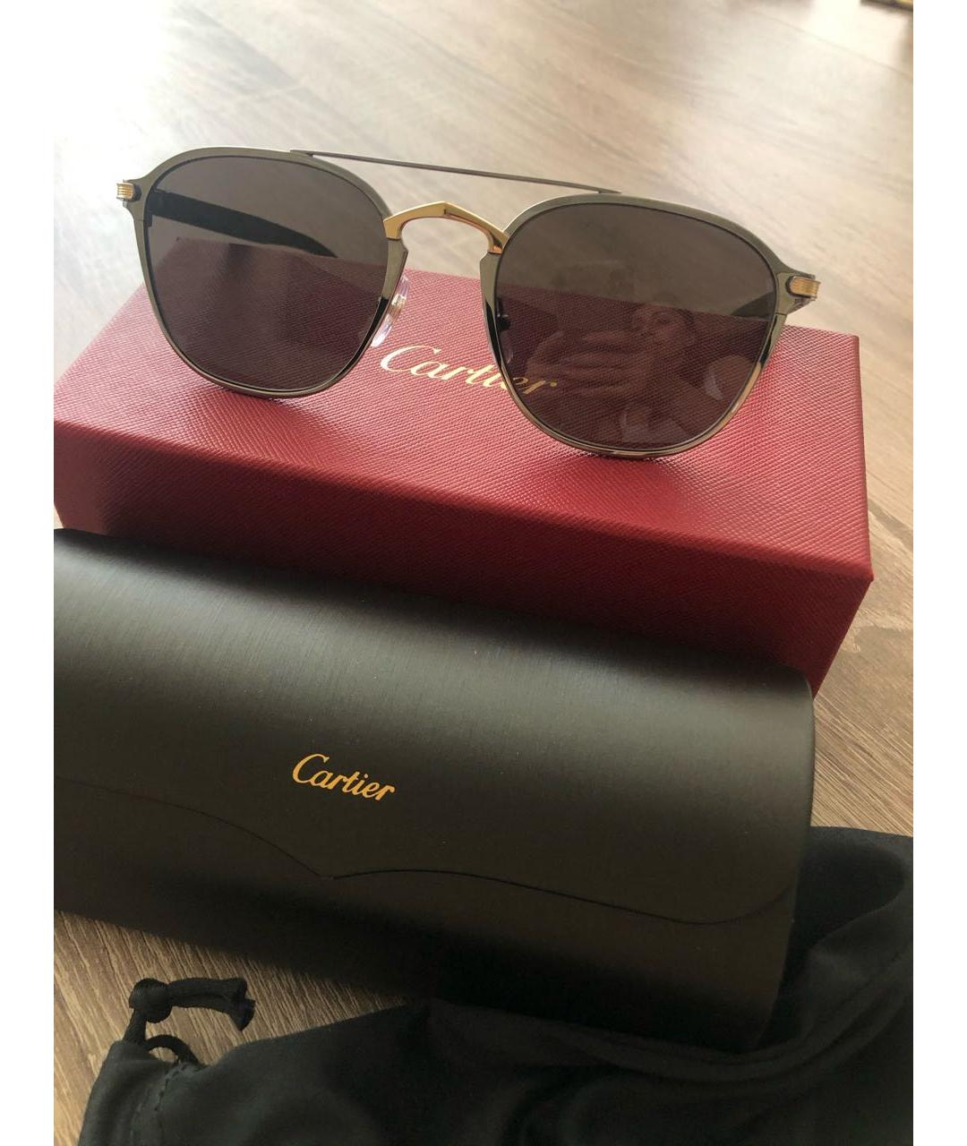 CARTIER Серебряные металлические солнцезащитные очки, фото 3