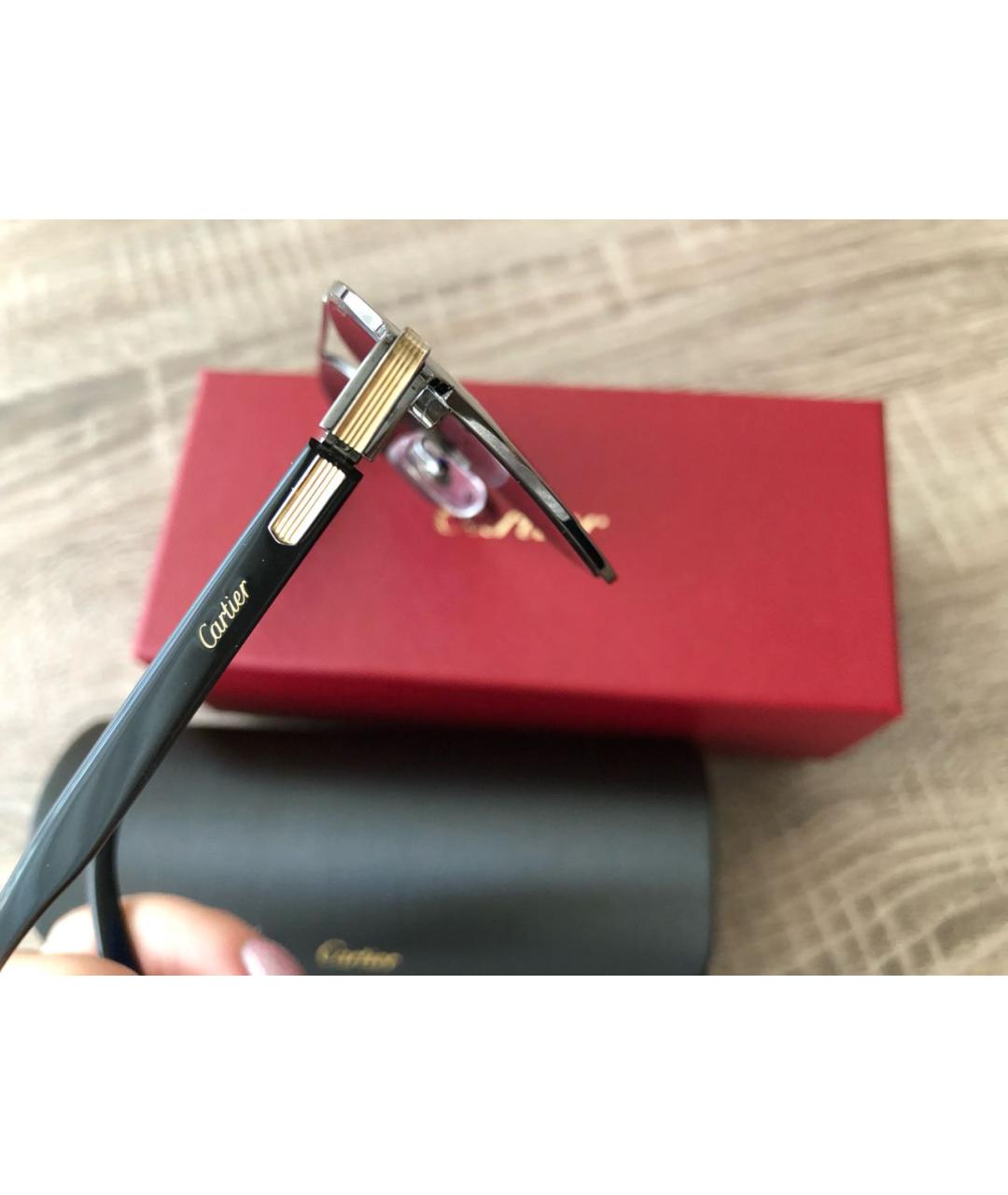 CARTIER Серебряные металлические солнцезащитные очки, фото 2