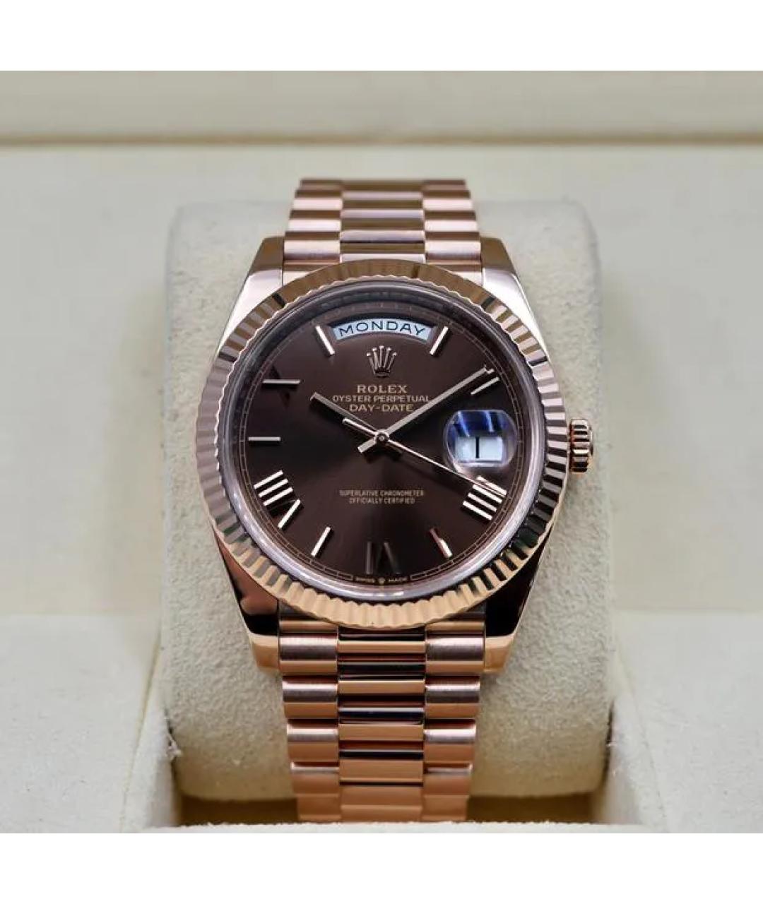 ROLEX Коричневые часы из розового золота, фото 10