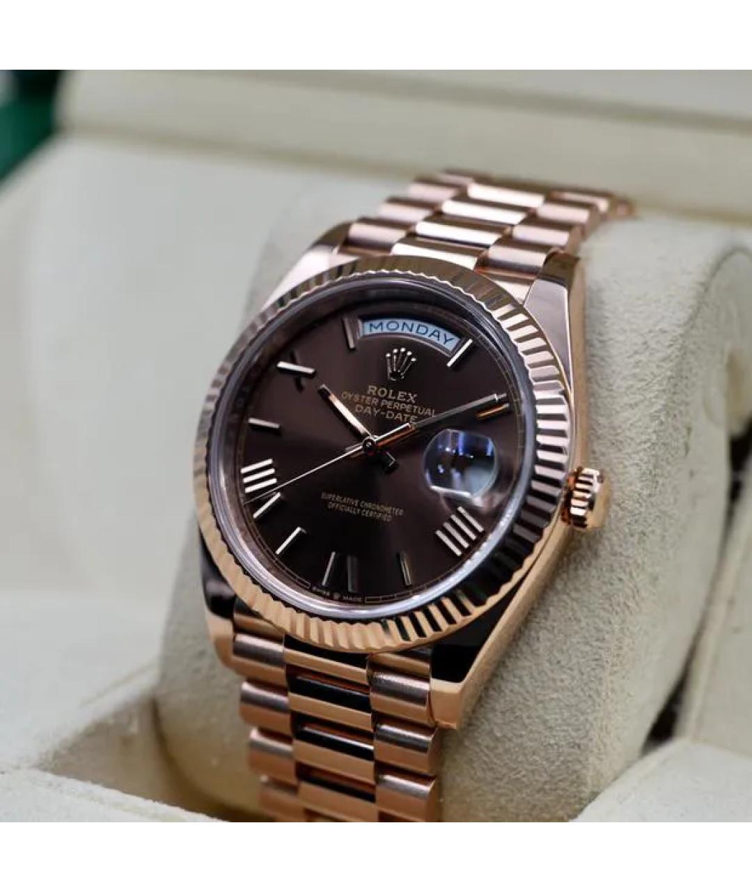 ROLEX Коричневые часы из розового золота, фото 3