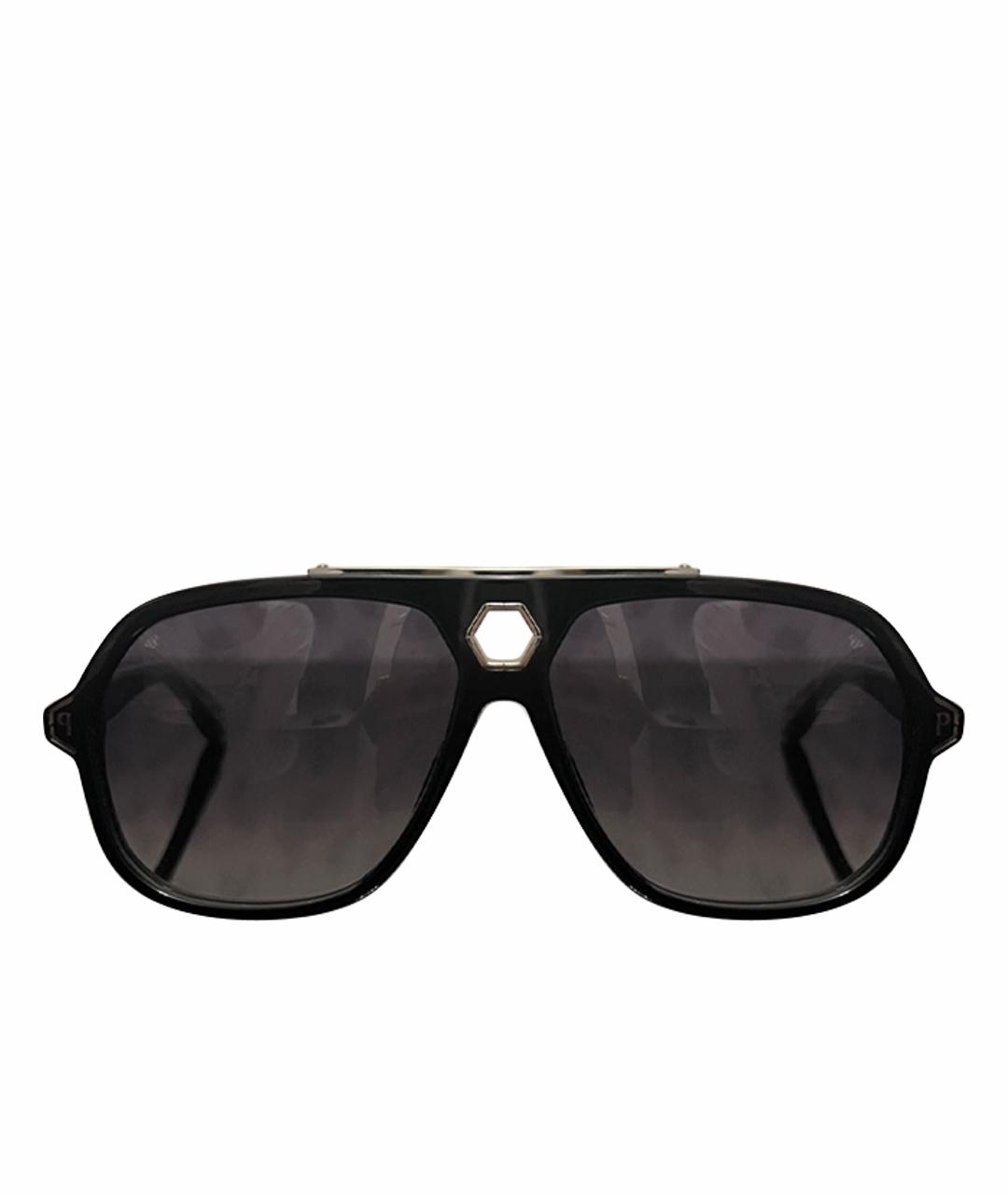 PHILIPP PLEIN Черные пластиковые солнцезащитные очки, фото 1