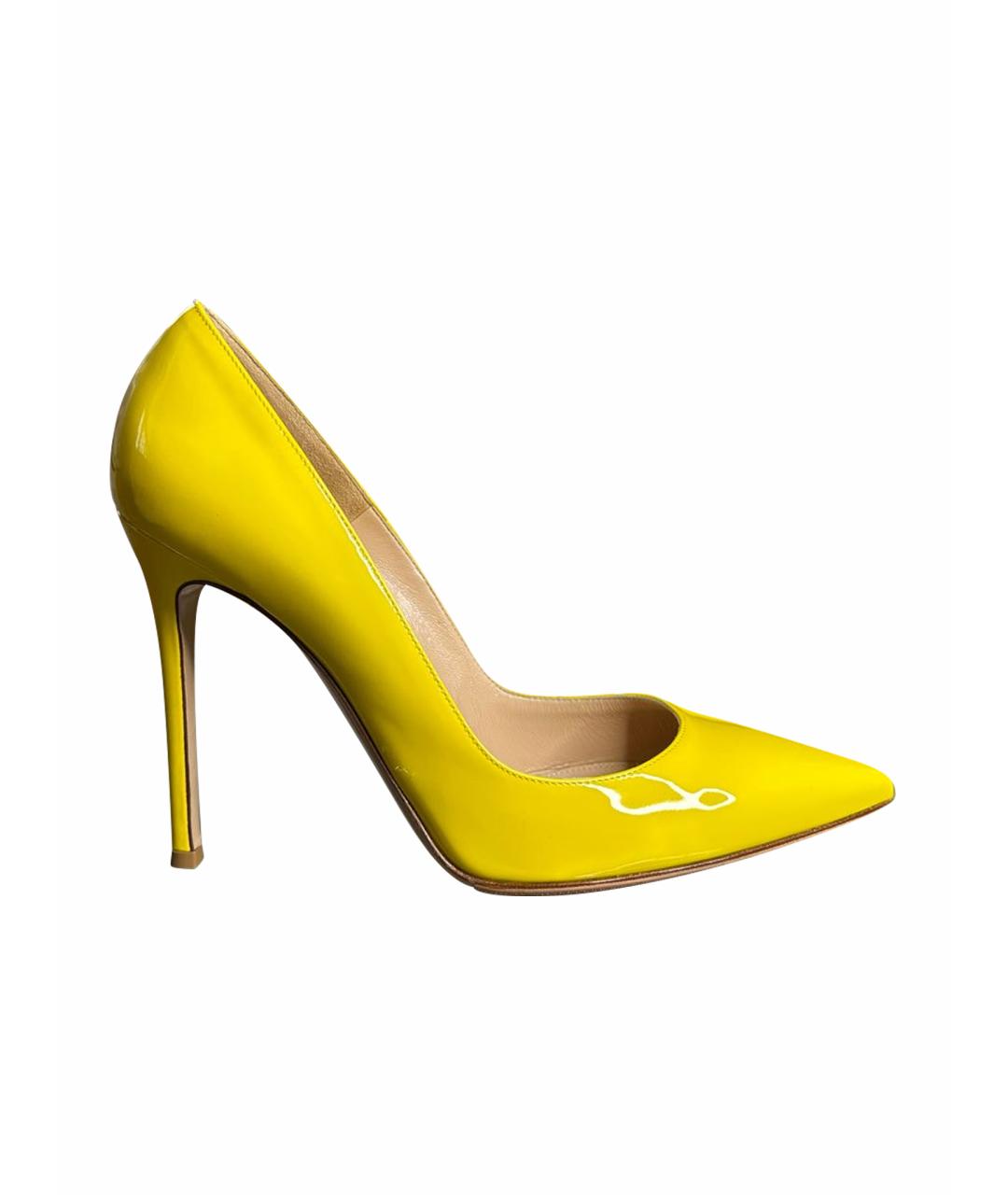 GIANVITO ROSSI Желтые кожаные туфли, фото 1