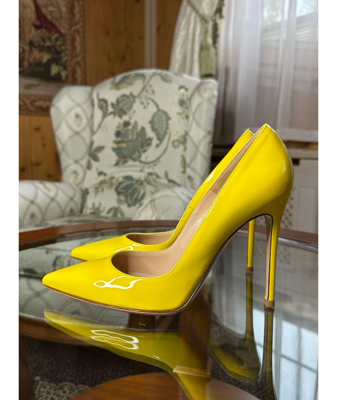 GIANVITO ROSSI Желтые кожаные туфли, фото 9