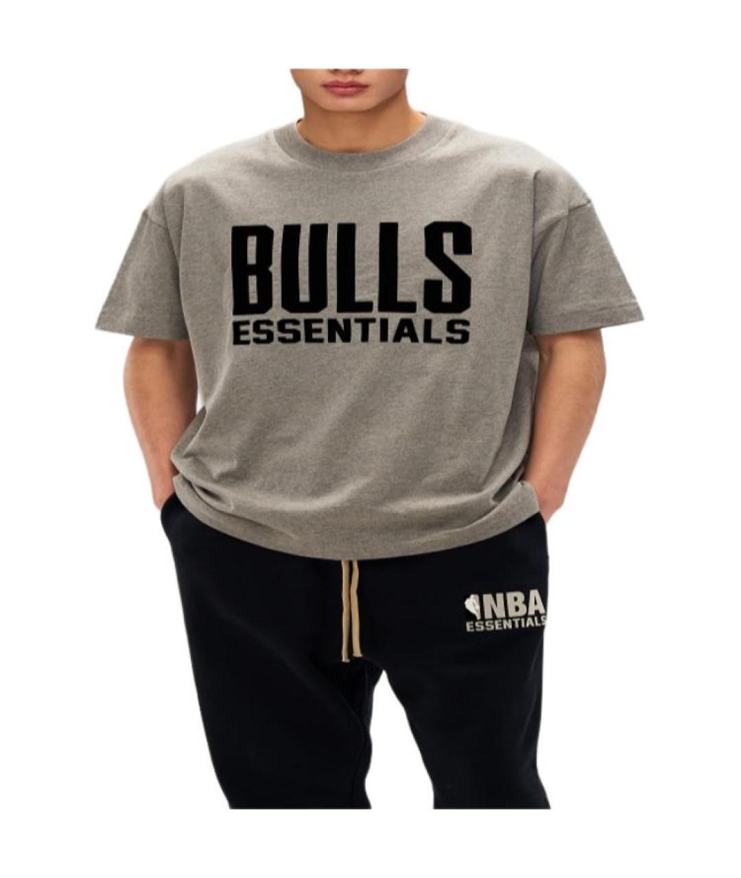 FEAR OF GOD ESSENTIALS Серая хлопковая футболка, фото 4