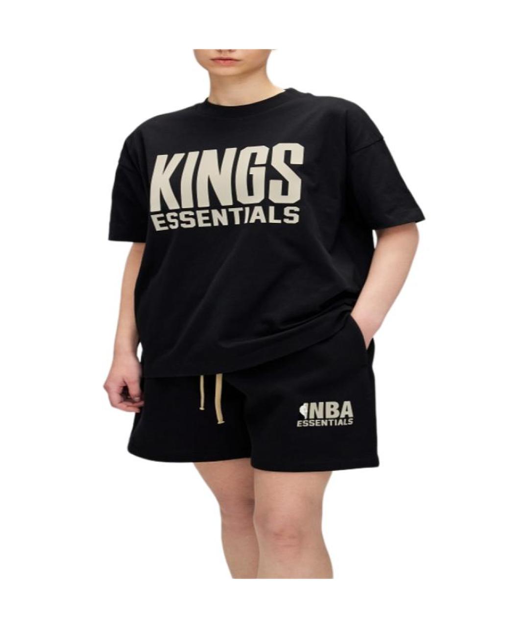 FEAR OF GOD ESSENTIALS Черная хлопковая футболка, фото 3