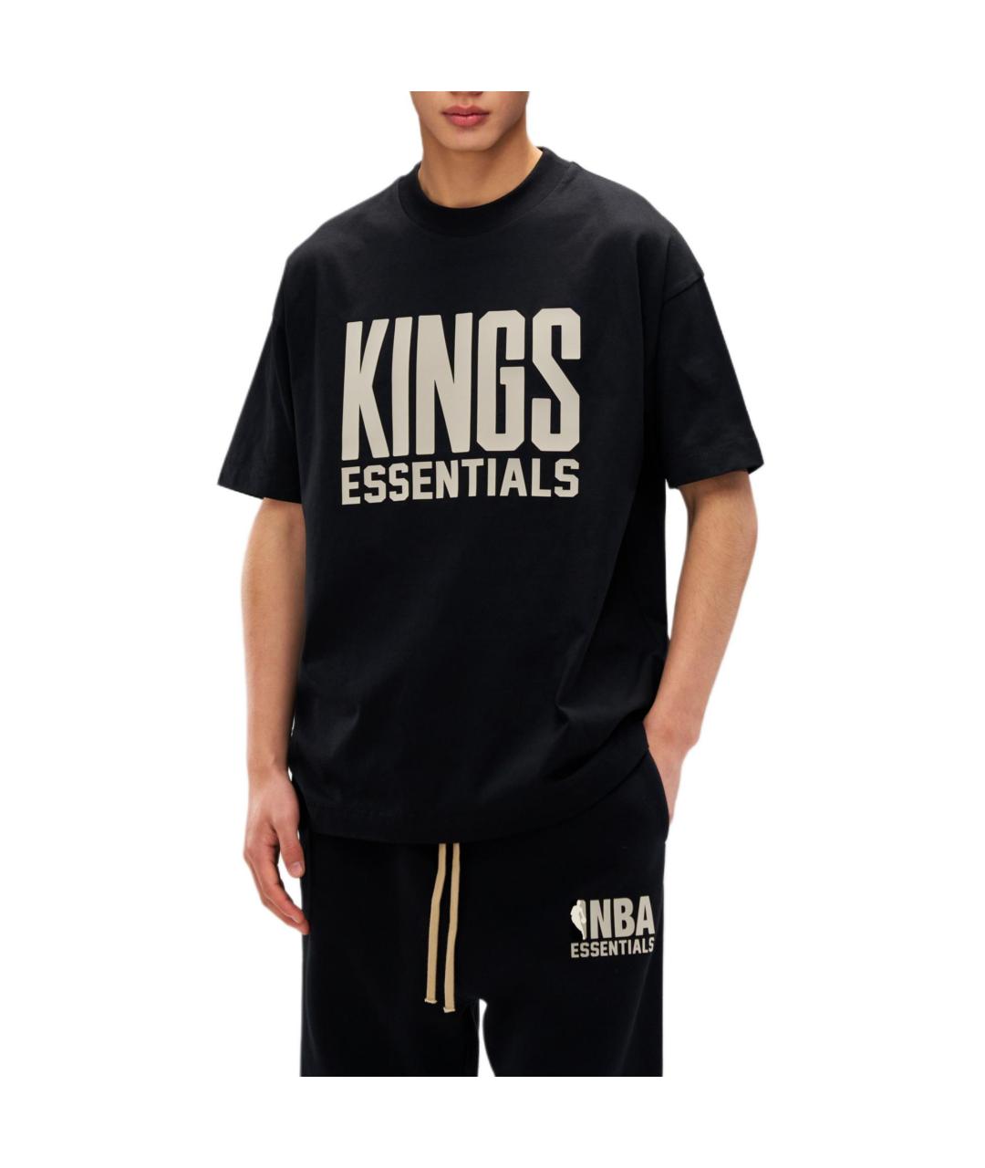 FEAR OF GOD ESSENTIALS Черная хлопковая футболка, фото 5