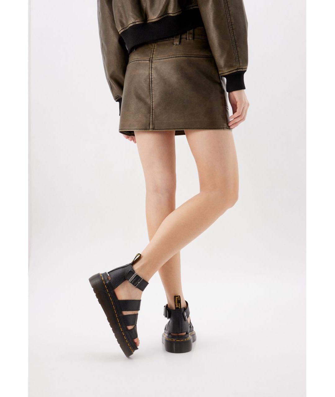DR. MARTENS Черные кожаные сандалии, фото 5