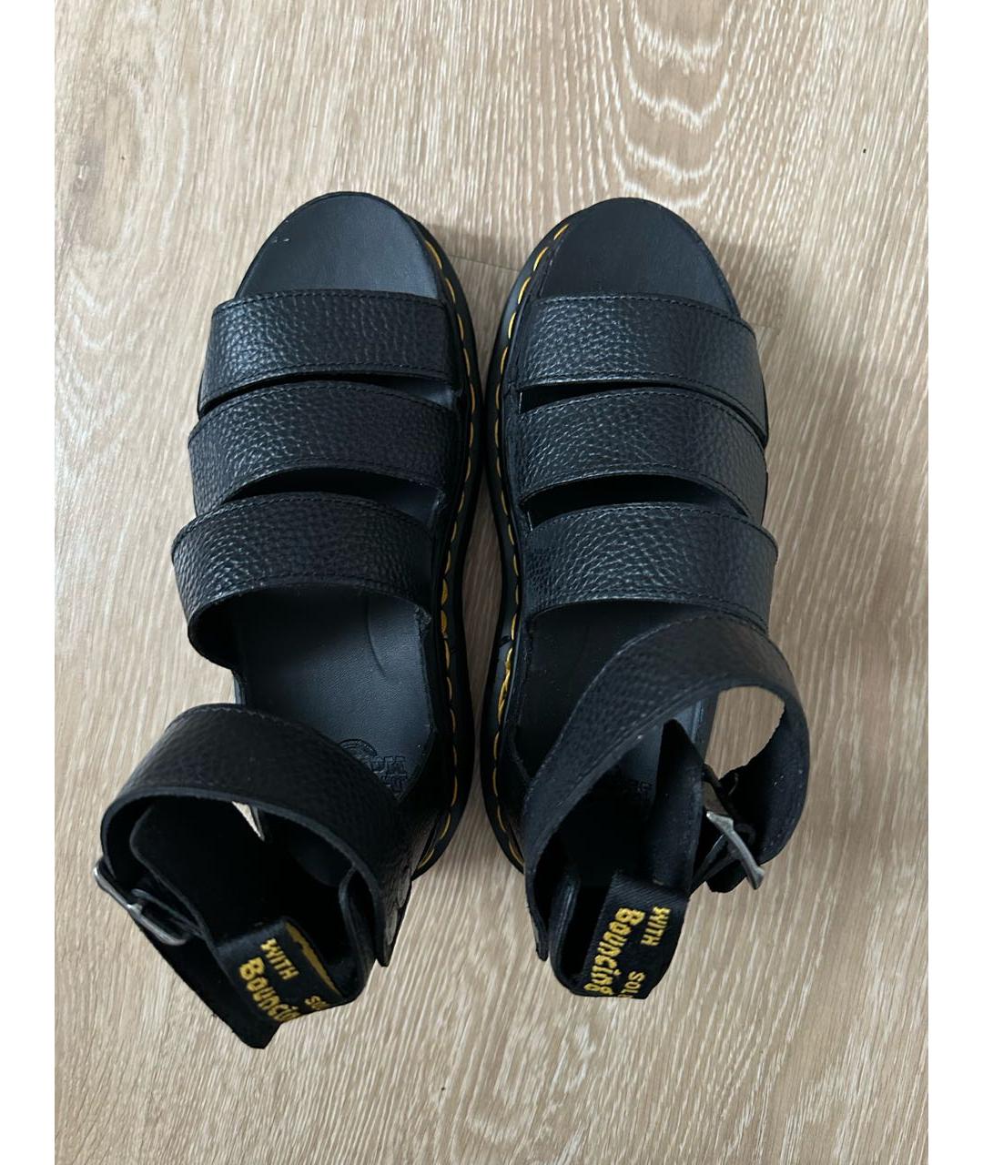 DR. MARTENS Черные кожаные сандалии, фото 2