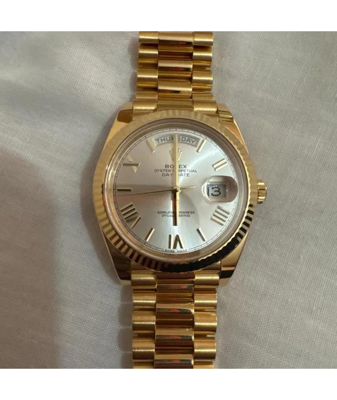 ROLEX Серебряные часы из желтого золота, фото 6