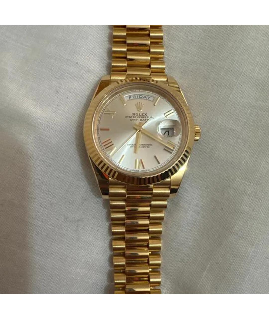 ROLEX Серебряные часы из желтого золота, фото 4