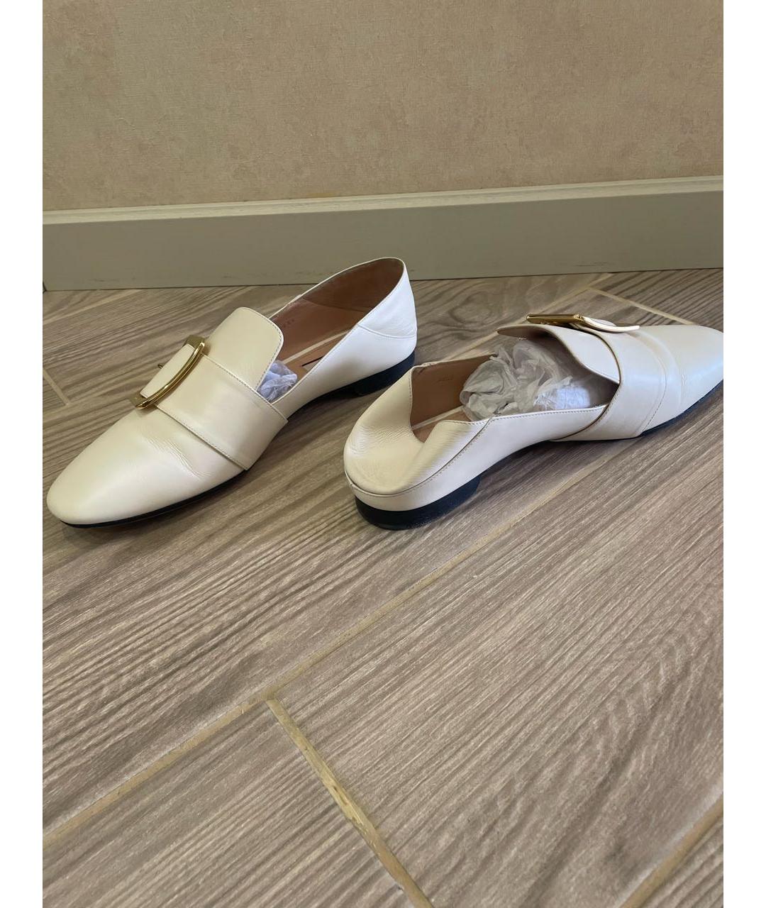 BALLY Бежевые кожаные лоферы, фото 7