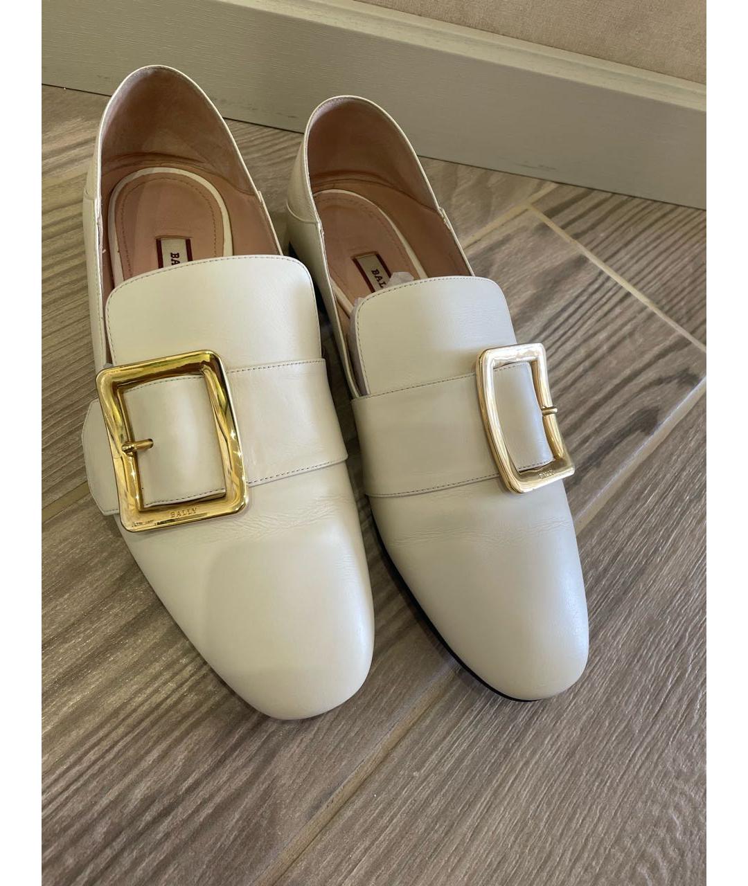 BALLY Бежевые кожаные лоферы, фото 8