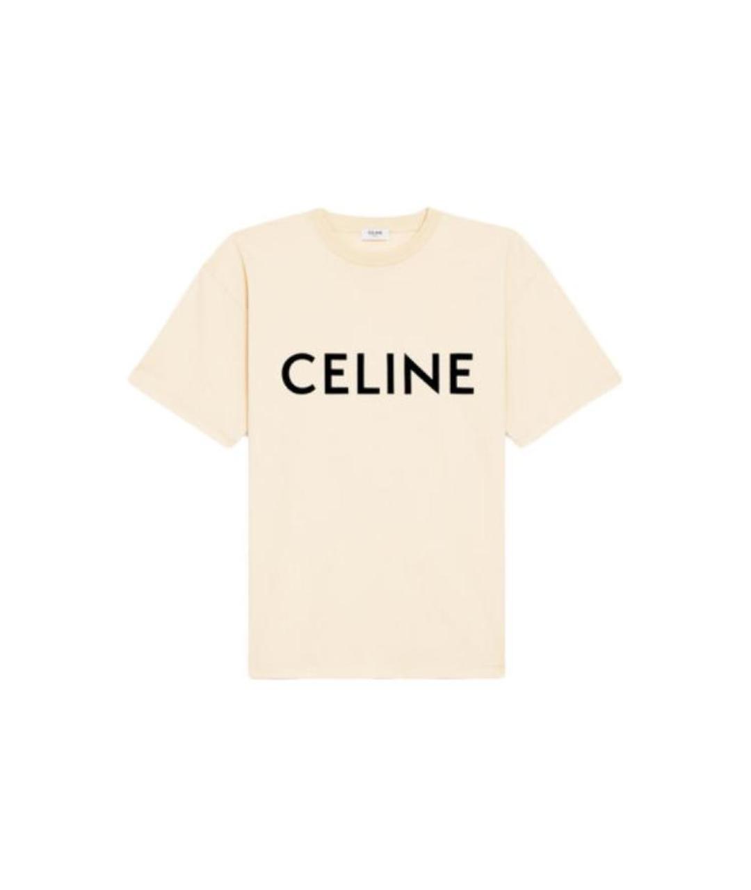 CELINE Желтая хлопковая футболка, фото 1