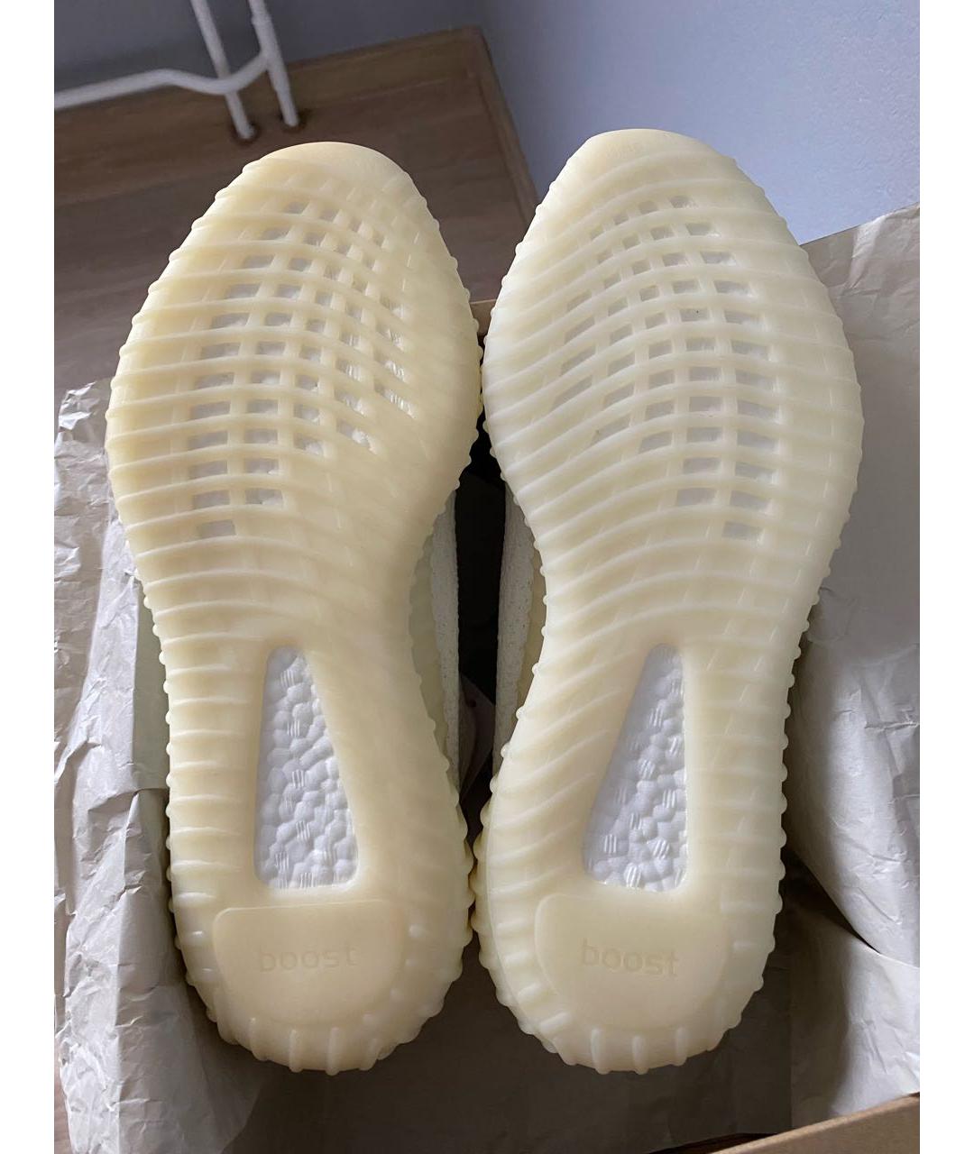 ADIDAS YEEZY Белые текстильные низкие кроссовки / кеды, фото 6