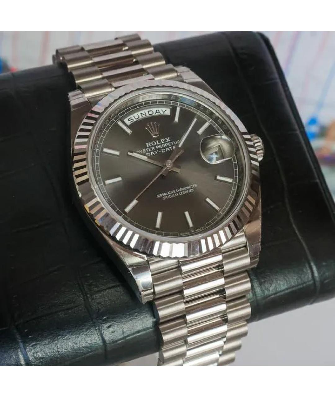 ROLEX Серые часы из белого золота, фото 3