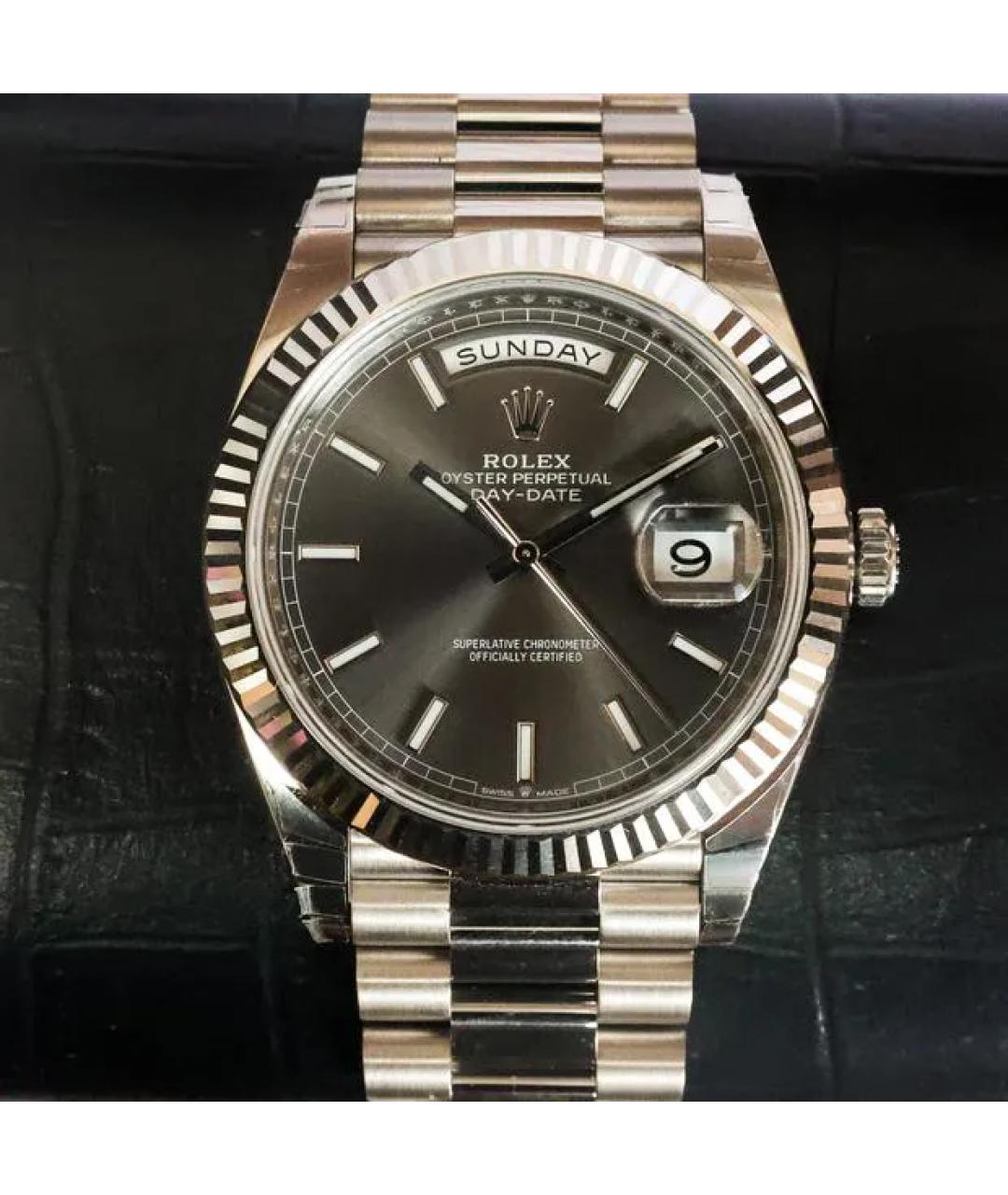 ROLEX Серые часы из белого золота, фото 9