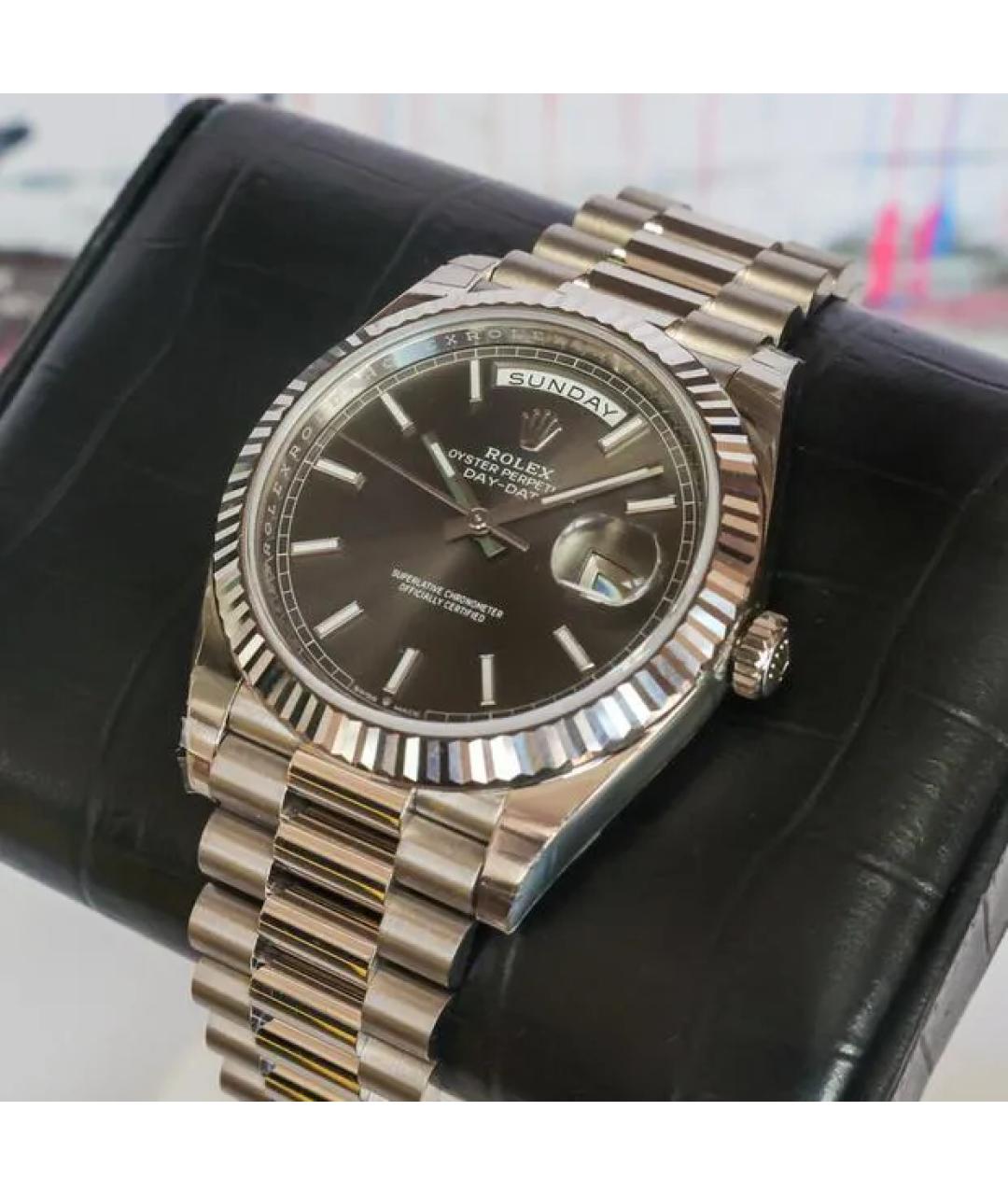 ROLEX Серые часы из белого золота, фото 2