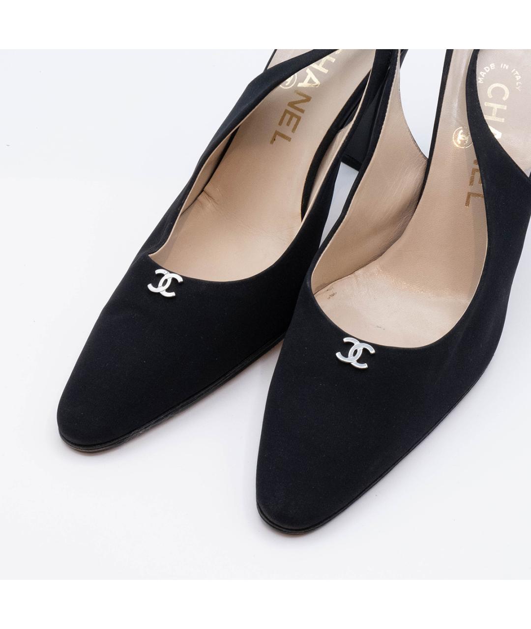 CHANEL Черные текстильные туфли, фото 3