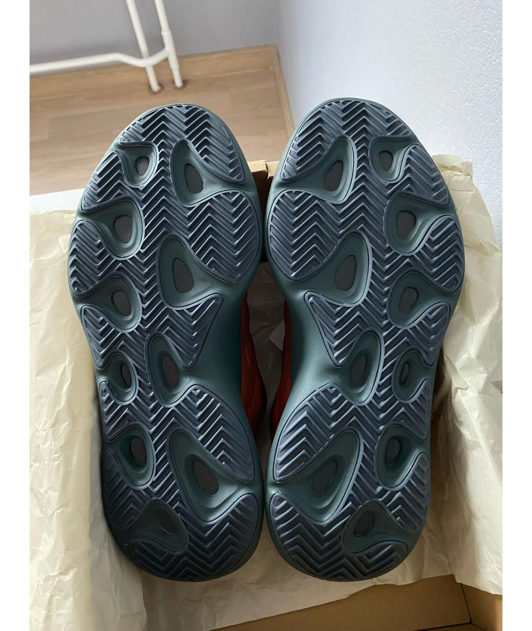 ADIDAS YEEZY Оранжевое текстильные низкие кроссовки / кеды, фото 7