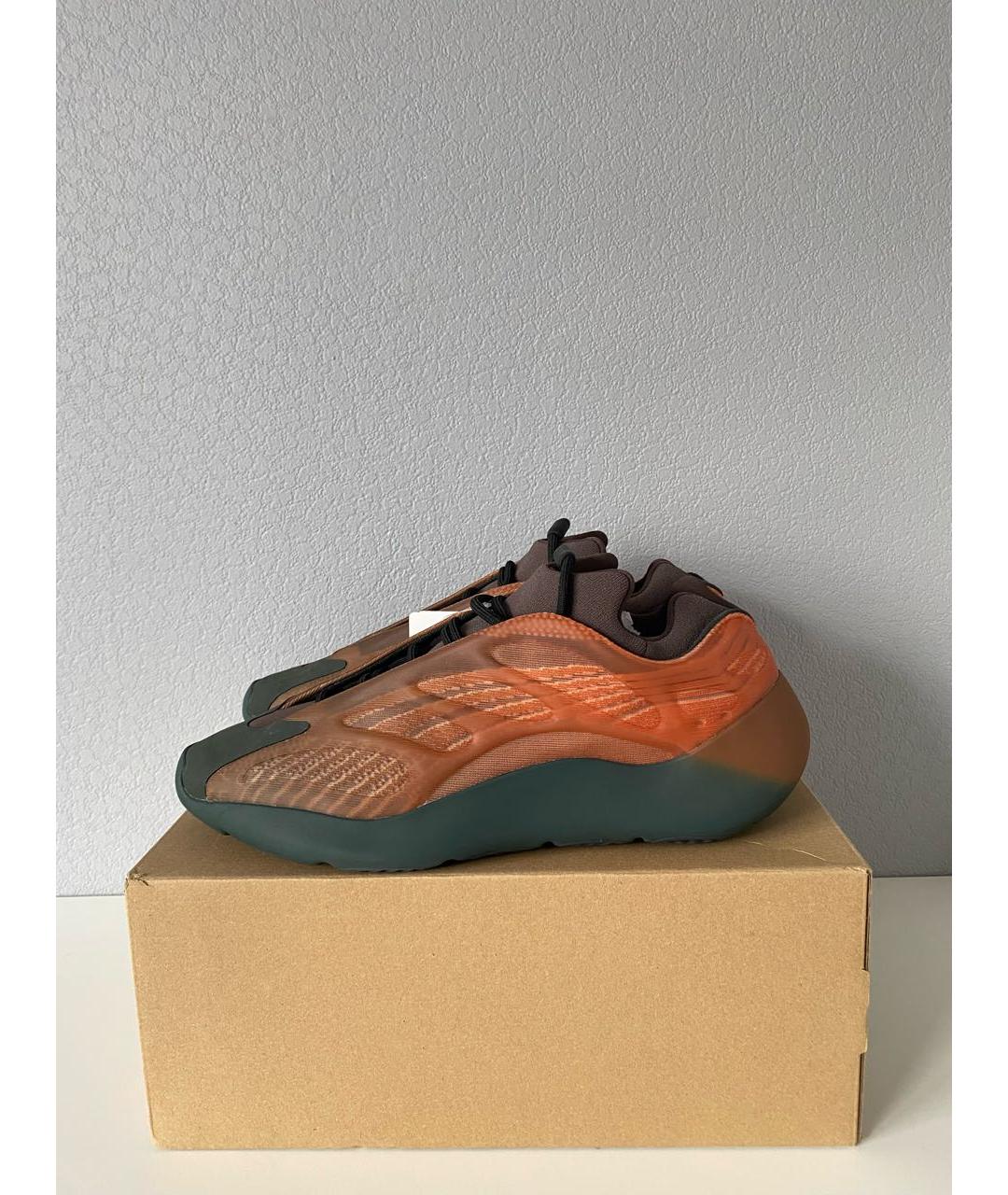 ADIDAS YEEZY Оранжевое текстильные низкие кроссовки / кеды, фото 3
