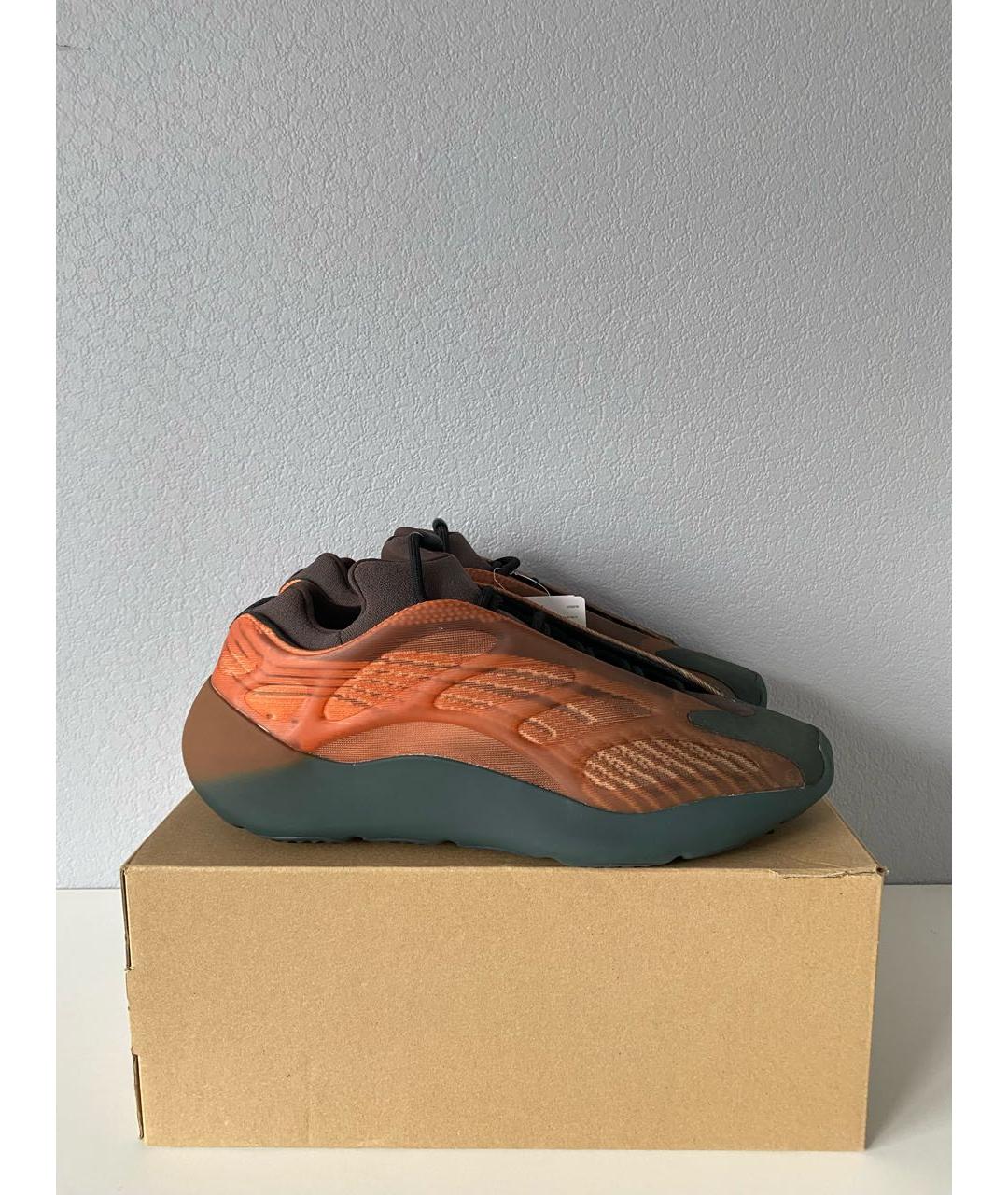 ADIDAS YEEZY Оранжевое текстильные низкие кроссовки / кеды, фото 8