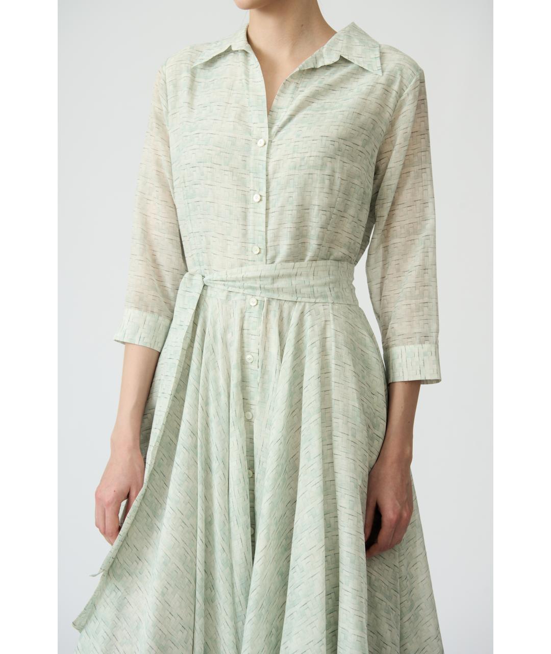 KITON Салатовыое хлопковое повседневное платье, фото 4