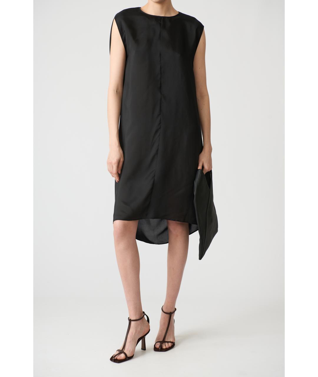 MM6 MAISON MARGIELA Черное шелковое коктейльное платье, фото 2