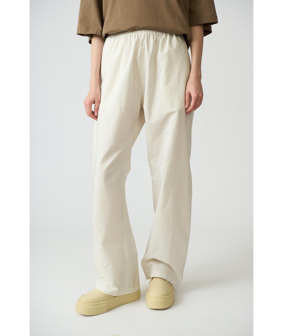 MM6 MAISON MARGIELA Белые хлопковые прямые брюки, фото 7