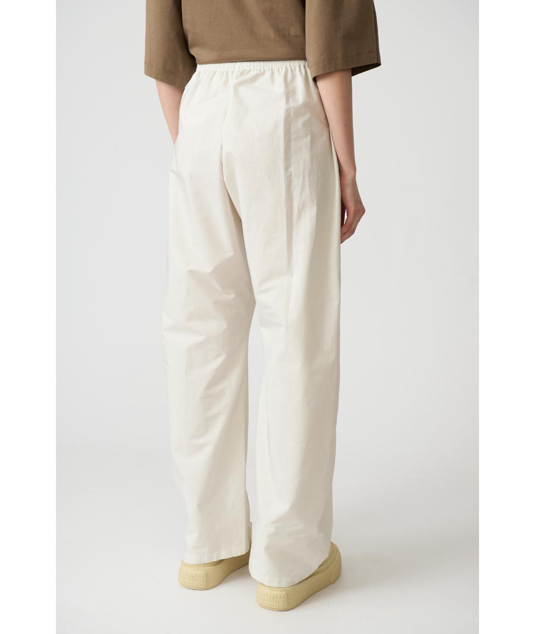 MM6 MAISON MARGIELA Белые хлопковые прямые брюки, фото 4