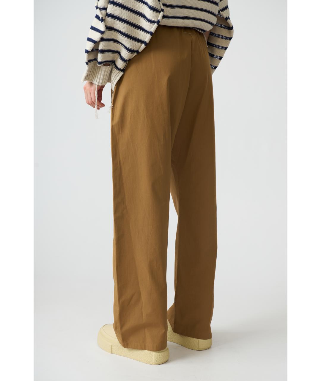 MM6 MAISON MARGIELA Коричневые хлопковые прямые брюки, фото 5