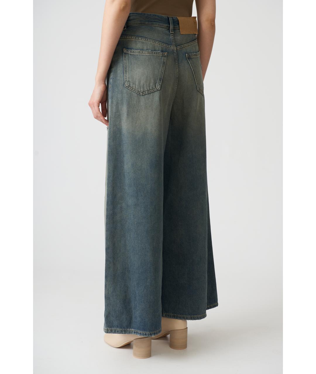 MM6 MAISON MARGIELA Темно-синие хлопковые прямые джинсы, фото 6