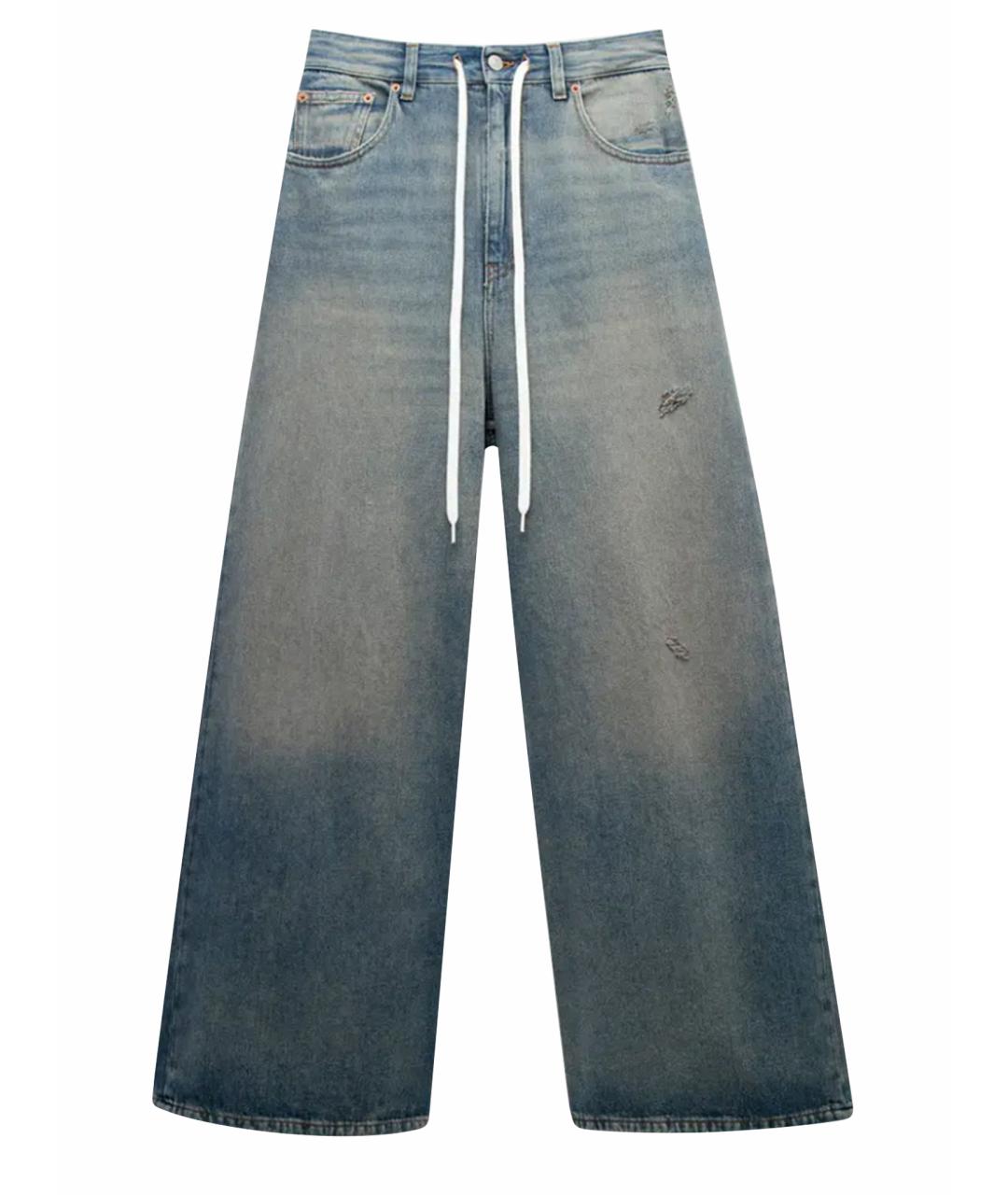 MM6 MAISON MARGIELA Темно-синие хлопковые прямые джинсы, фото 1