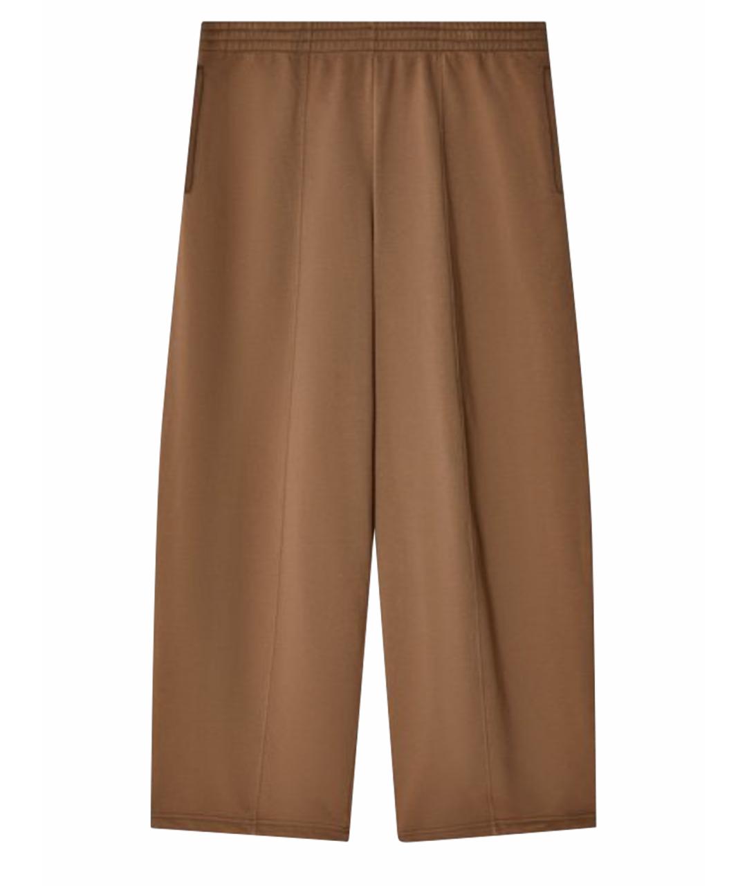 MM6 MAISON MARGIELA Коричневые хлопковые прямые брюки, фото 1