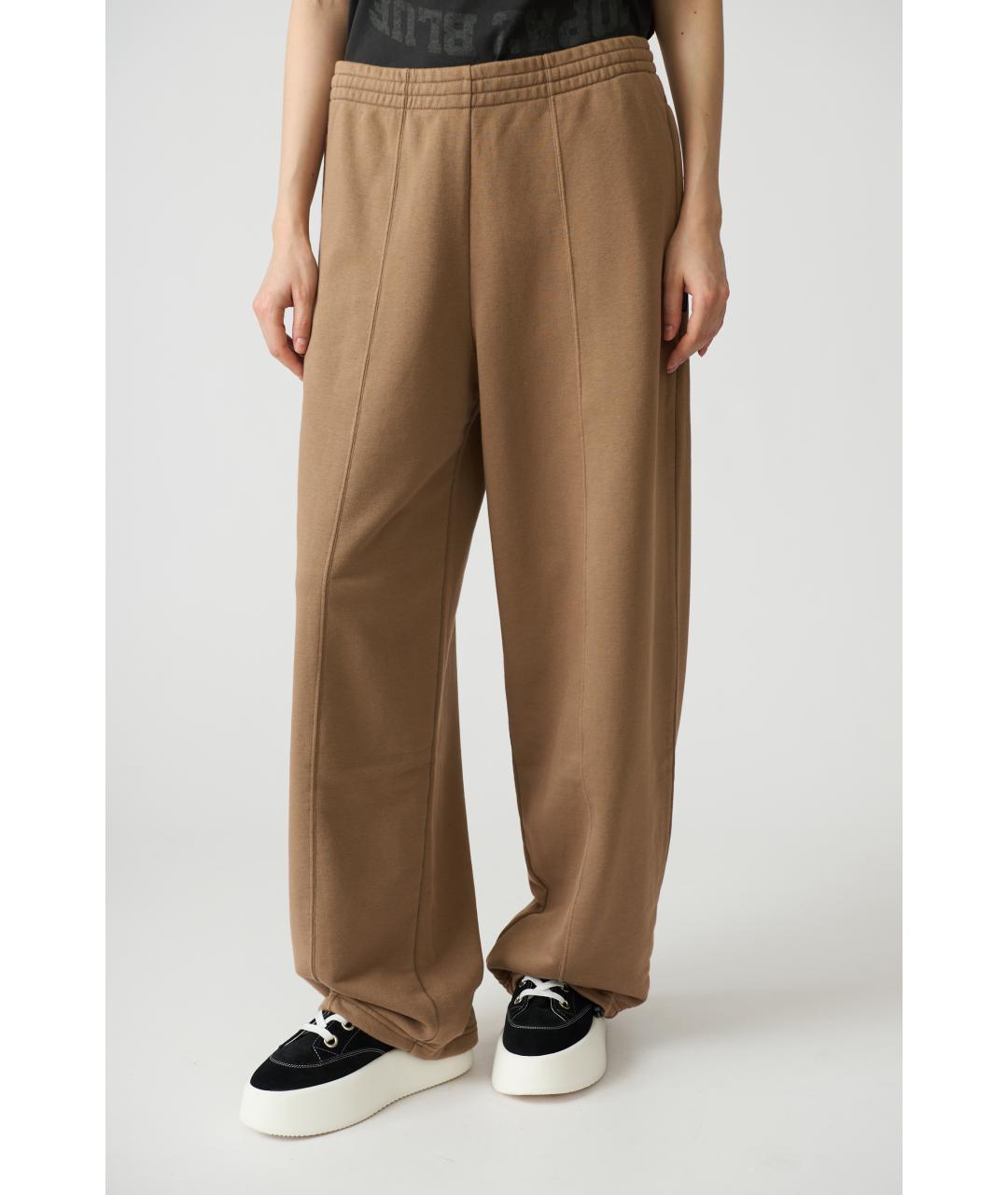 MM6 MAISON MARGIELA Коричневые хлопковые прямые брюки, фото 2