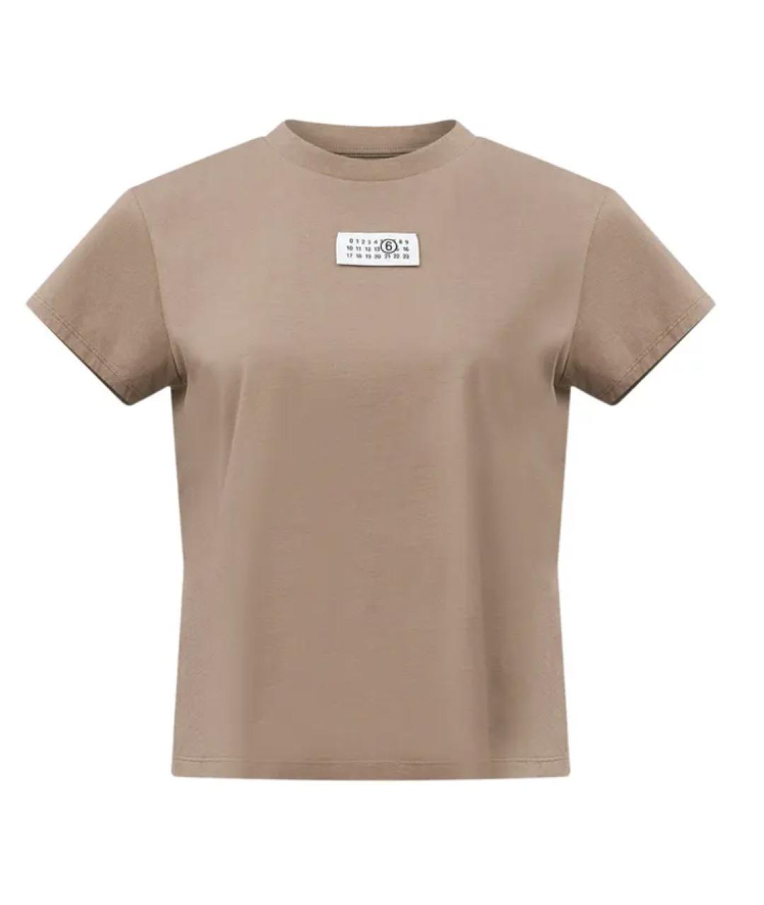 MM6 MAISON MARGIELA Хаки хлопковая футболка, фото 1