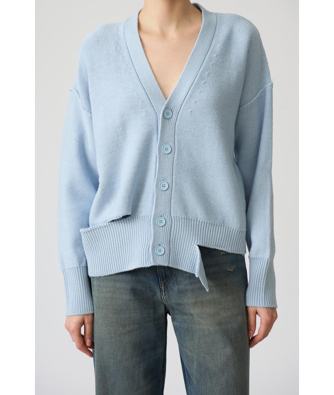 MM6 MAISON MARGIELA Голубой шерстяной кардиган, фото 6