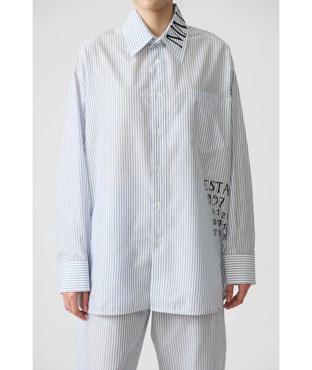 MM6 MAISON MARGIELA Голубая хлопковая кэжуал рубашка, фото 3
