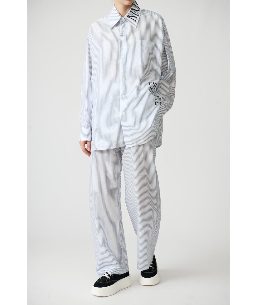 MM6 MAISON MARGIELA Голубая хлопковая кэжуал рубашка, фото 2