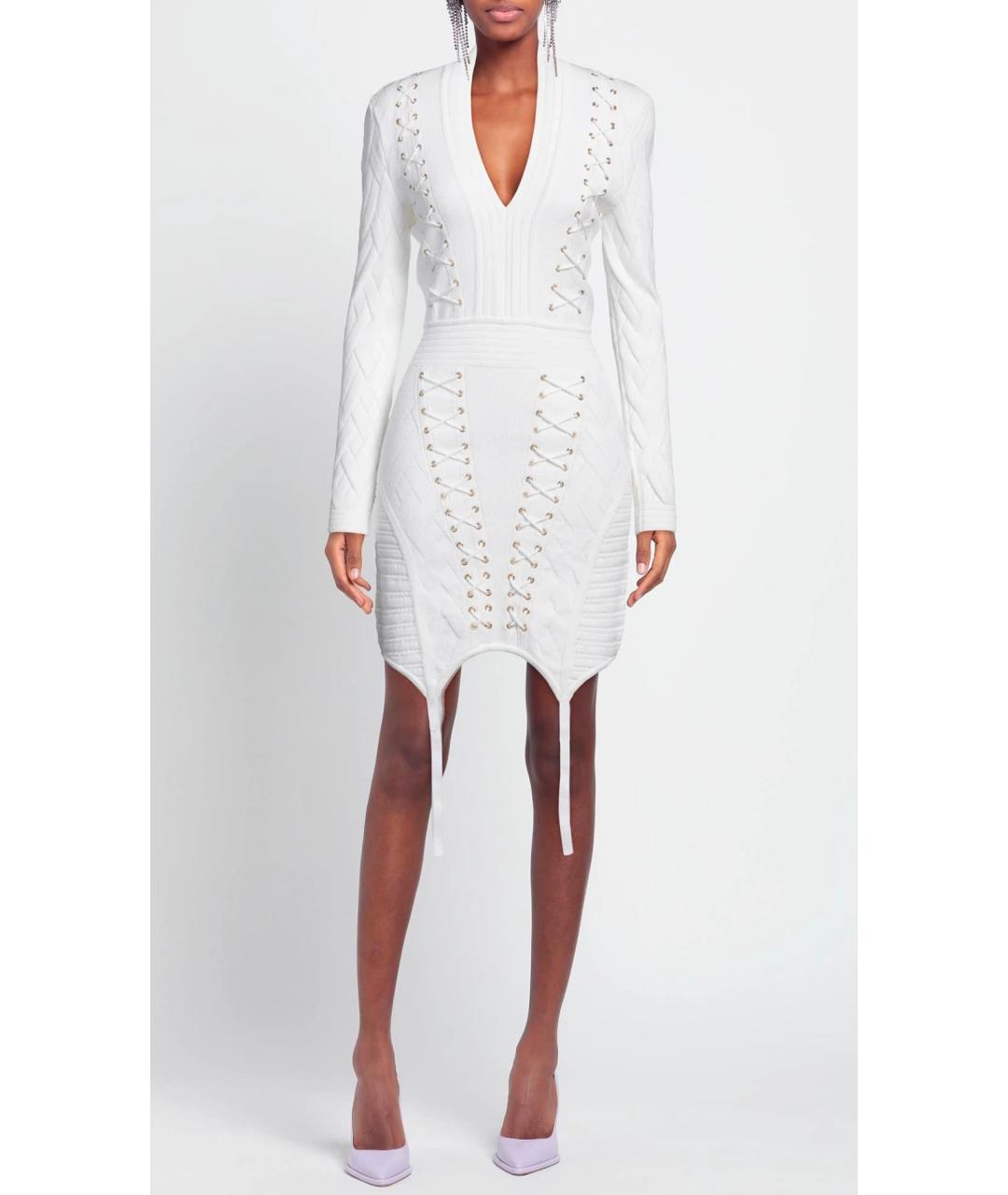 BALMAIN Белое коктейльное платье, фото 8